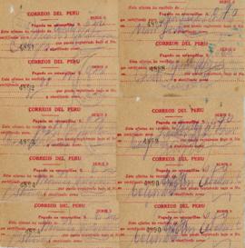 Recibos de envío a través del servicio de Correos del Perú, 03/1930