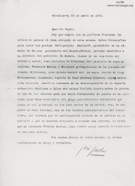 Carta a Ricardo Vegas García, 13/4/1925