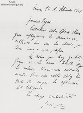 Carta a Ricardo Vegas García, 16/9/1925