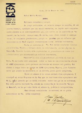Carta a Mario Nerval, 14/1/1927