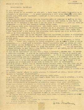 Carta de José Malanca, 23/4/1929