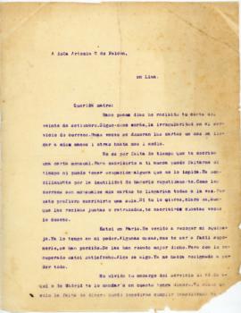Carta a Artemia G de Falcón, 2/11/1920