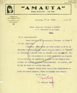 Carta de Julio Speroni Vener, 23/7/1930