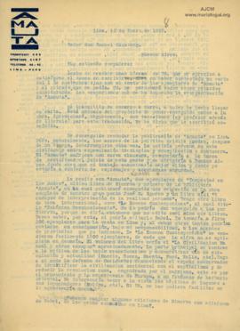 Carta a Samuel Glusberg, 10/1/1928