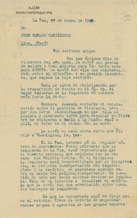 Carta de Romulo Meneses M., 27/1/1928