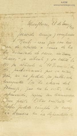 Carta a Ricardo Vegas García, 20/1/1925