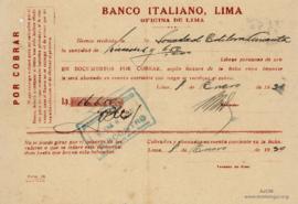 Giro Bancario del Banco Italiano, 8/1/1930