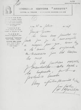 Carta a José María Eguren, 25/2/1929