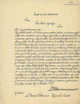 Carta de Fernán Villanueva, 30/10/1929