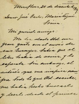 Carta de Alberto J. Ureta, 20/12/1929