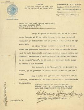 Carta de Esperanza Velásquez Bringas, 14/8/1928