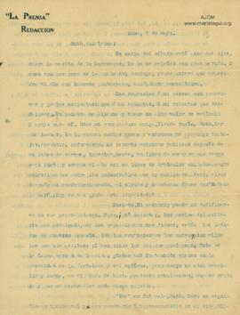 Carta a Bertha Molina (Ruth), 7/5/1916