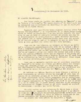 Carta de Enrique Bustamante y Ballivián, 3/11/1926