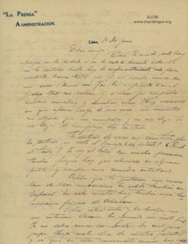 Carta a Bertha Molina (Ruth), 1/6/1916