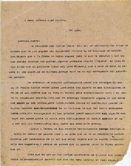 Carta a Artemia G de Falcón, 10/1/1921