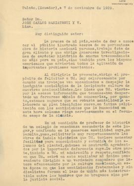 Carta de Eduardo N. Martínez, 7/11/1929