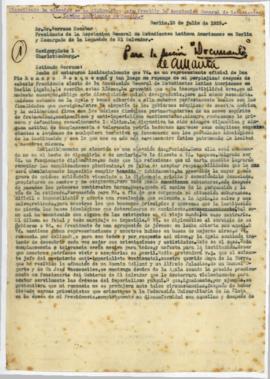 Copia de una carta de Luis Heysen a Héctor Serrano Escobar