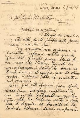 Carta de Víctor Valdivia D., 28/1/1930