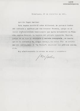 Carta a Ricardo Vegas García, 22/12/1924