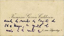 Carta de Francisco García Calderon, 28/8/1922