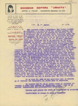 Carta a Samuel Glusberg, 21/8/1929