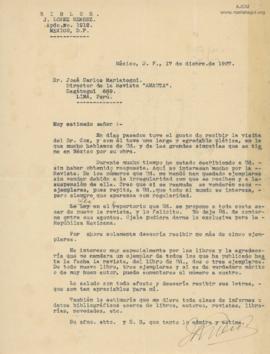 Carta de J. López Méndez, 17/12/1927