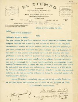Carta de Carlos V. Chávez Sánchez y Américo Pérez Treviño, 15/7/1924