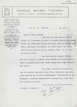 Carta a Ricardo Vegas García, 5/10/1929