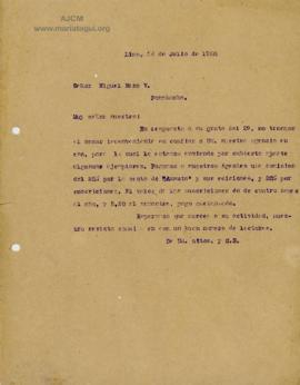 Carta a Miguel Meza V., 24/7/1928