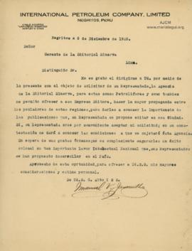 Carta de Manuel V. Jaramillo, 5/12/1925