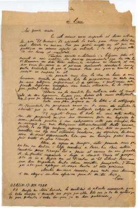 Carta a Artemia G de Falcón, 17/7/1922