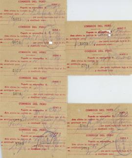 Recibos de envío a través del servicio de Correos del Perú, 05/1930