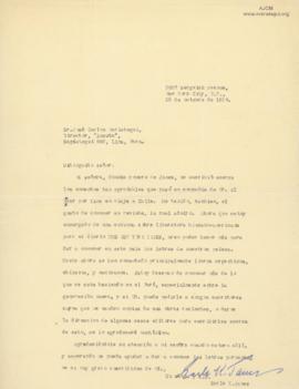 Carta de Earle K. James A, 25/10/1928