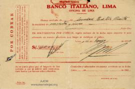 Giro Bancario del Banco Italiano, 14/5/1930