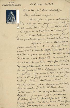 Carta de Samuel Glusberg, 28/1/1928
