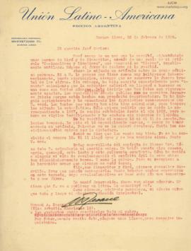 Carta de Manuel Seoane, 25/2/1928
