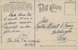 Tarjeta Postal a Modesto Antonio Cavero, 3/11/1919