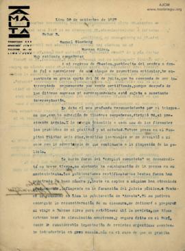 Carta a Samuel Glusberg, 30/9/1927